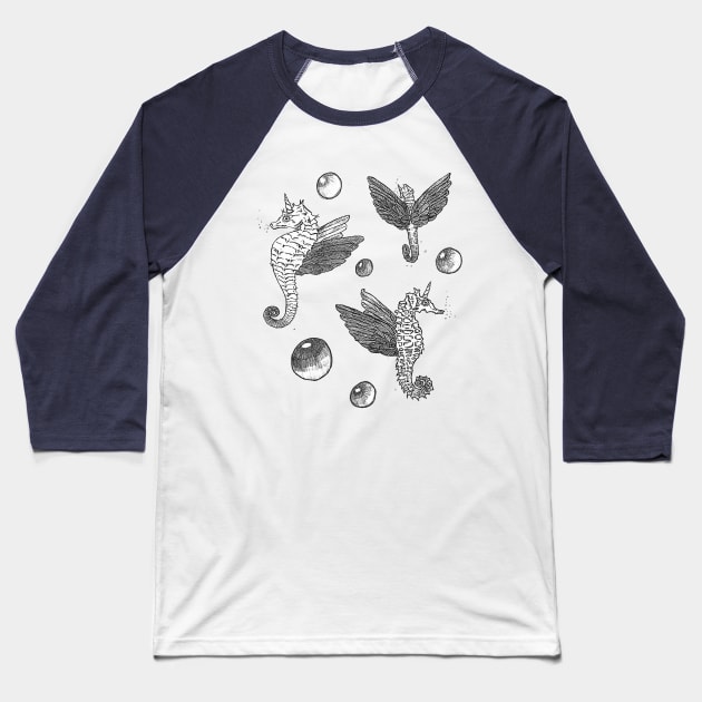 Sea Pegasus Baseball T-Shirt by bnahart